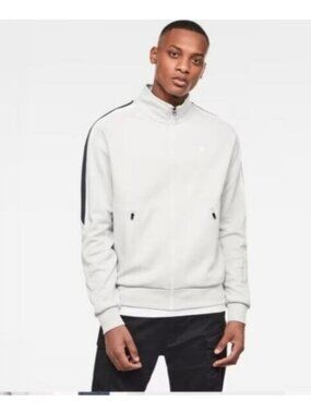 G-Star RAW | Mens Side Sripe Track Top Full Zip Sweater Sweatshirt Gray
